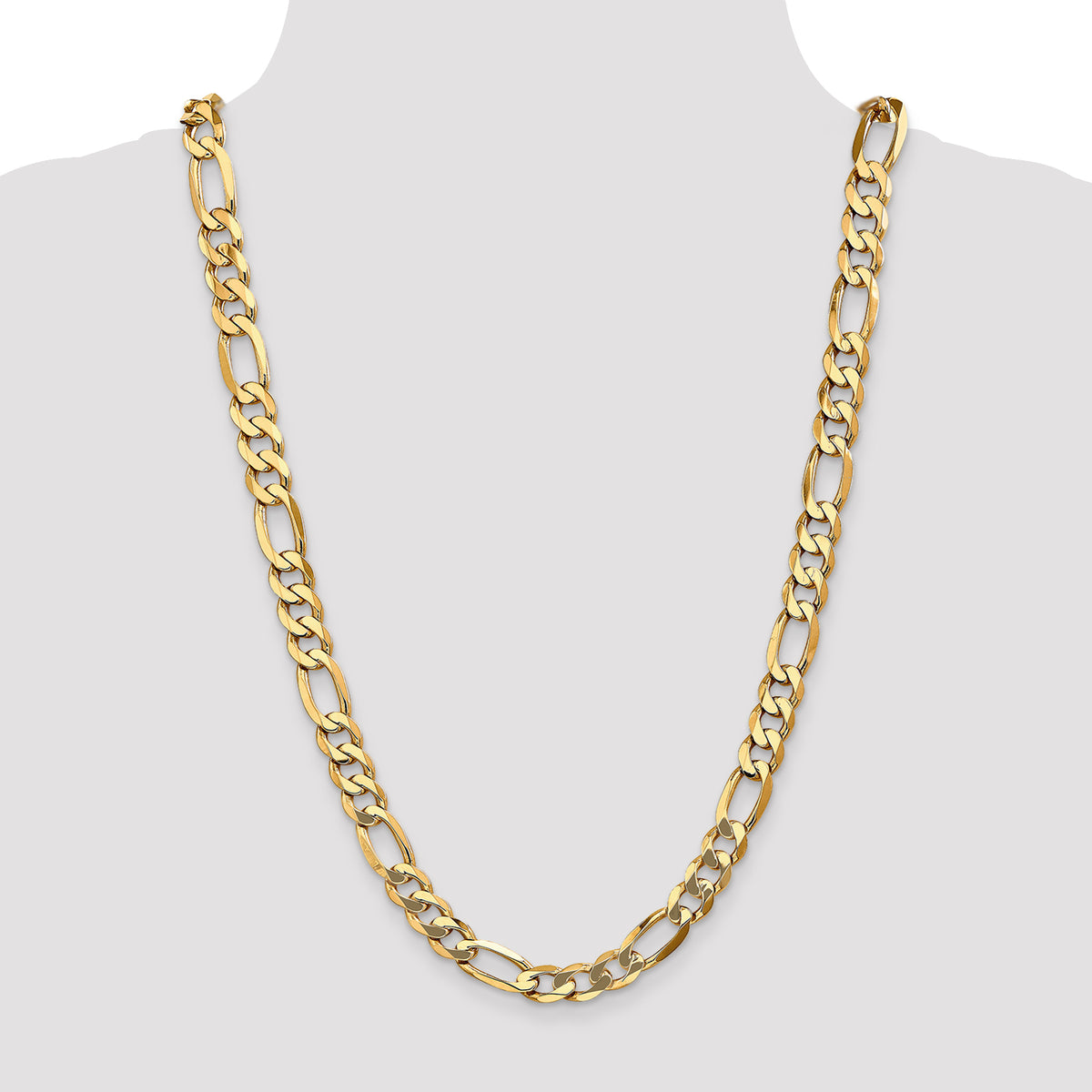 Gold (10K & 14K) Flat Figaro Chain - 10k Yellow Gold / 26 in / 10 mm