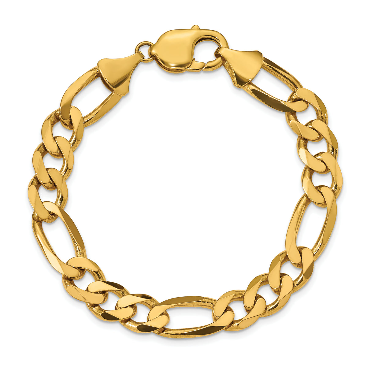 Gold (10K & 14K) Flat Figaro Chain Bracelet - 10k Yellow Gold / 8 in / 10 mm