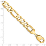 Gold (10K & 14K) Flat Figaro Chain Bracelet - 10k Yellow Gold / 8 in / 10 mm