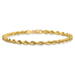 10K Hollow Cashmere Rope 030 Bracelet - 8 inch