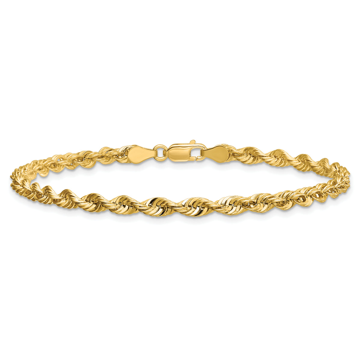 10K Hollow Cashmere Rope 030 Bracelet - 8 inch