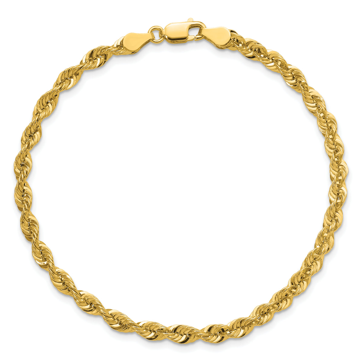 10K Hollow Cashmere Rope 030 Bracelet - 8 inch
