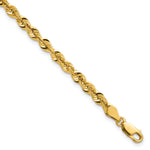 10K Hollow Cashmere Rope 030 Bracelet - 8 inch