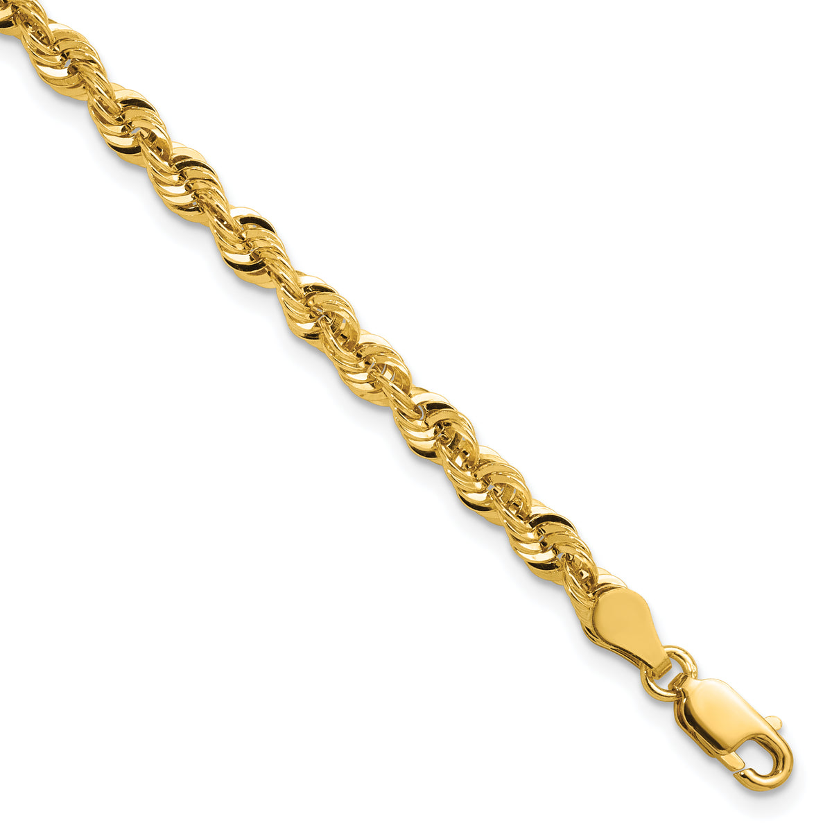 10K Hollow Cashmere Rope 030 Bracelet - 8 inch