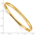 Gold High Polished Hinged Bangle - 10k Yellow Gold / 5 mm / 7.25 in