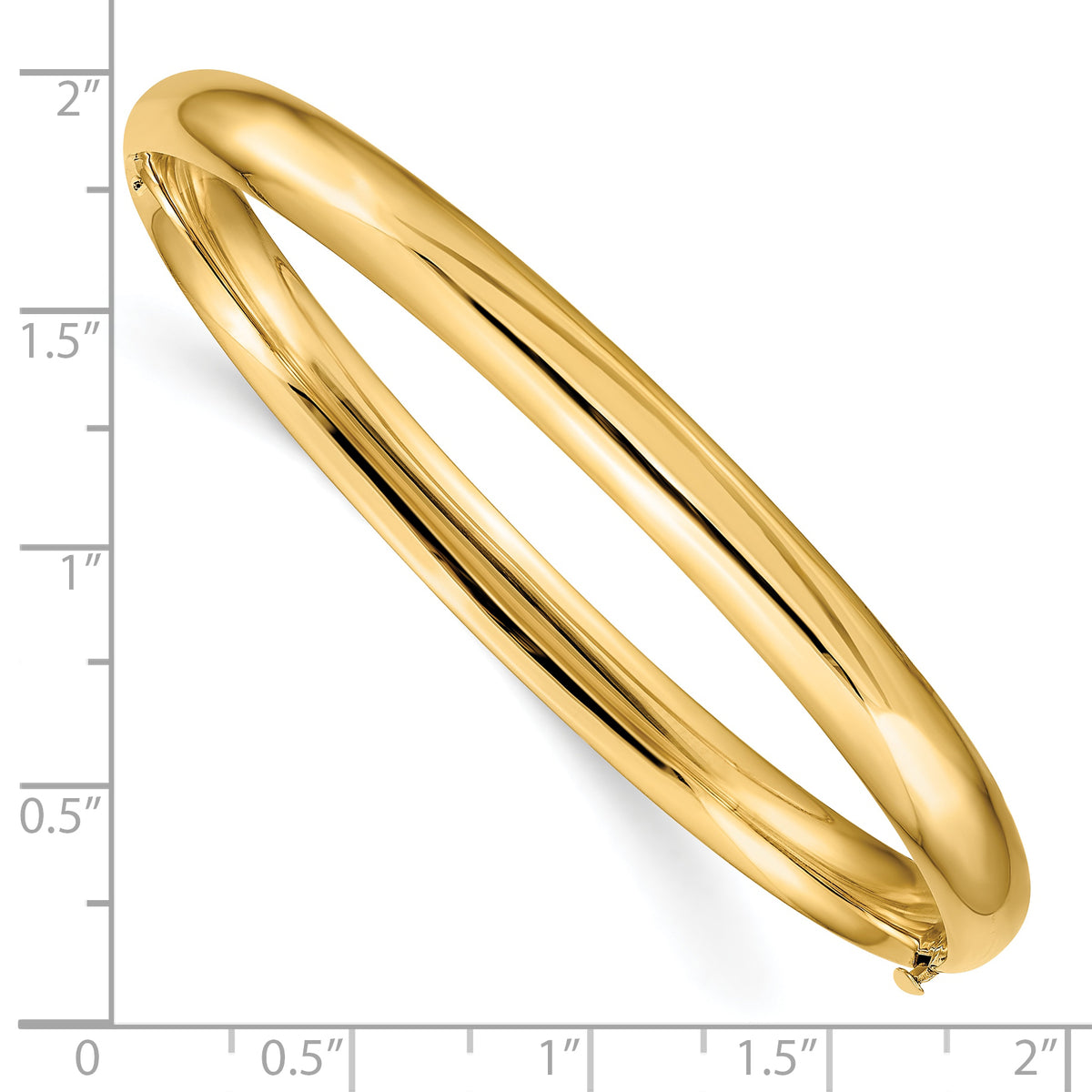 Gold High Polished Hinged Bangle - 10k Yellow Gold / 6 mm / 7 in