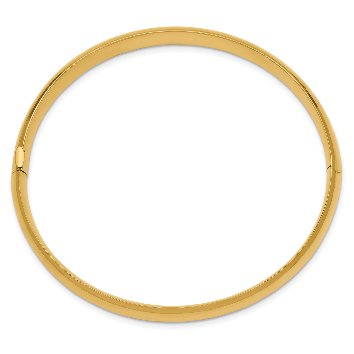 Gold High Polished Hinged Bangle - 10k Yellow Gold / 8 mm / 7 in