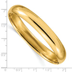 Gold High Polished Hinged Bangle - 10k Yellow Gold / 10 mm / 7 in