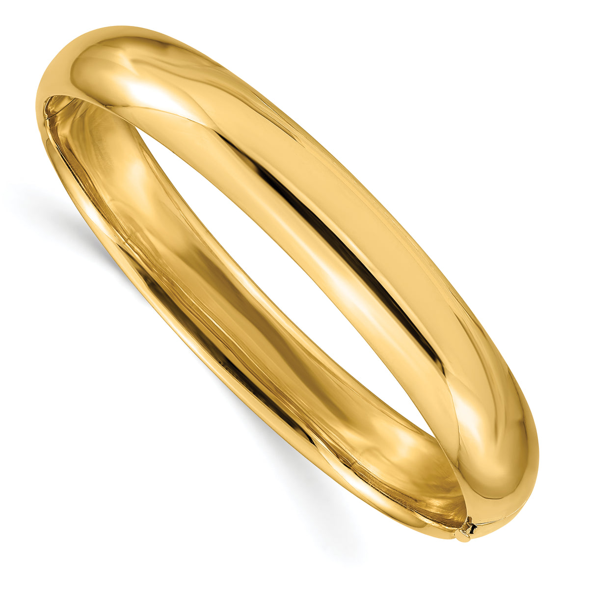 Gold High Polished Hinged Bangle - 10k Yellow Gold / 10 mm / 7 in