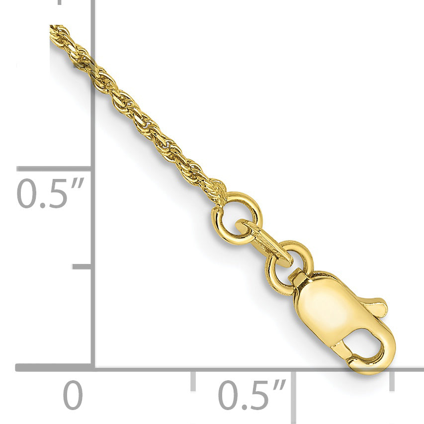 Gold (10K & 14K) Diamond-Cut Machine-Made Rope Chain Bracelet - 10k Yellow Gold / 7 in / 1.15 mm