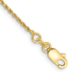 Gold (10K & 14K) Diamond-Cut Machine-Made Rope Chain Bracelet - 10k Yellow Gold / 7 in / 1.15 mm