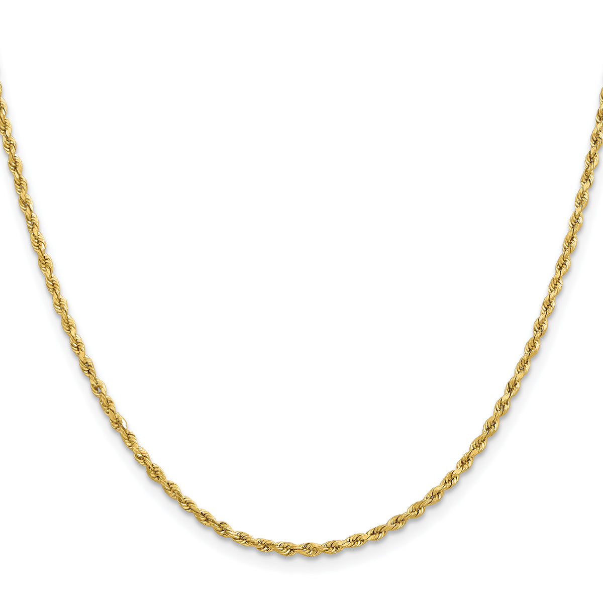 10k 2mm Lightweight D/C Rope Chain - 16 in