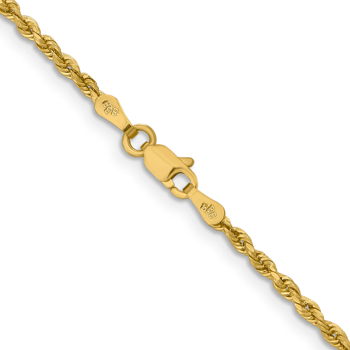 10k 2mm Lightweight D/C Rope Chain - 16 in