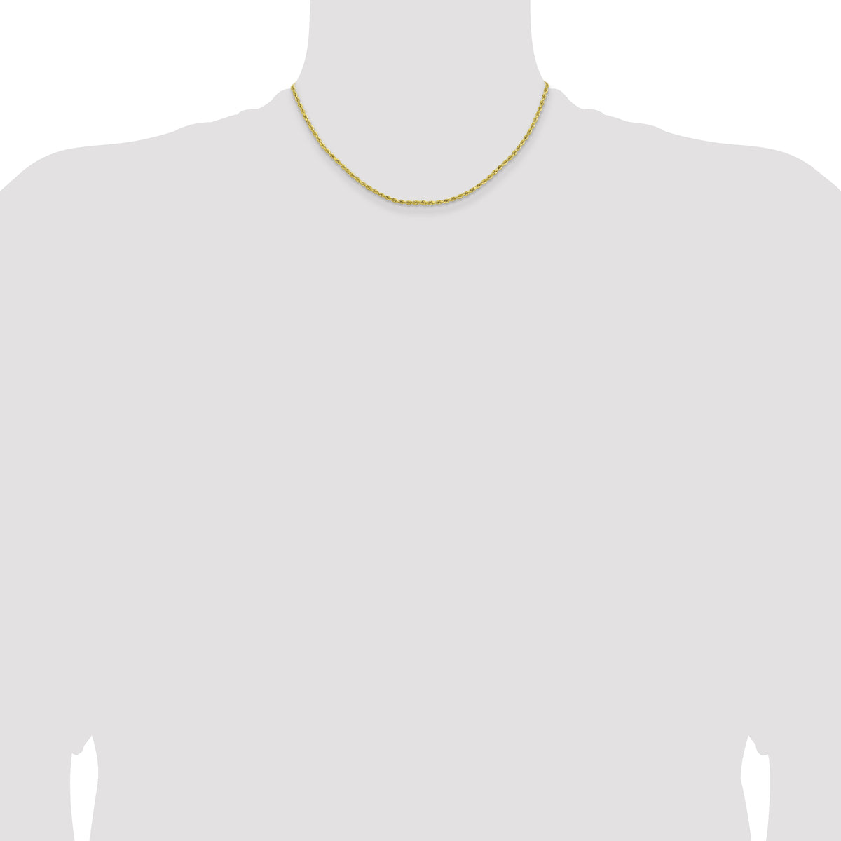 10k 2mm Lightweight D/C Rope Chain - 16 in
