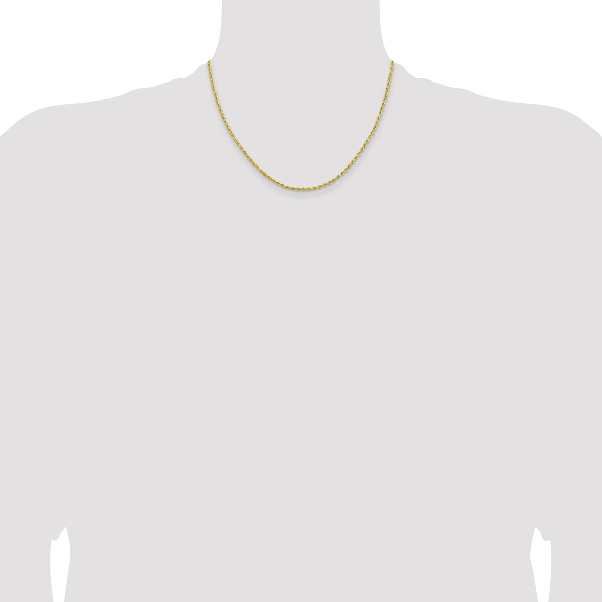 10k 2mm Lightweight D/C Rope Chain - 18 in