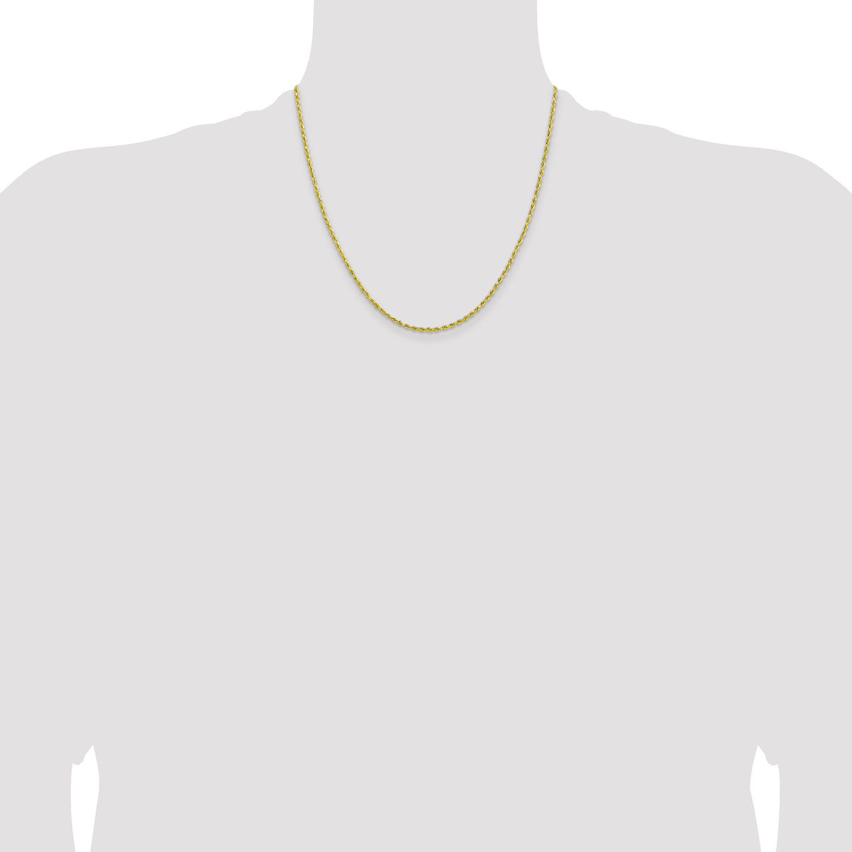10k 2mm Lightweight D/C Rope Chain - 20 in