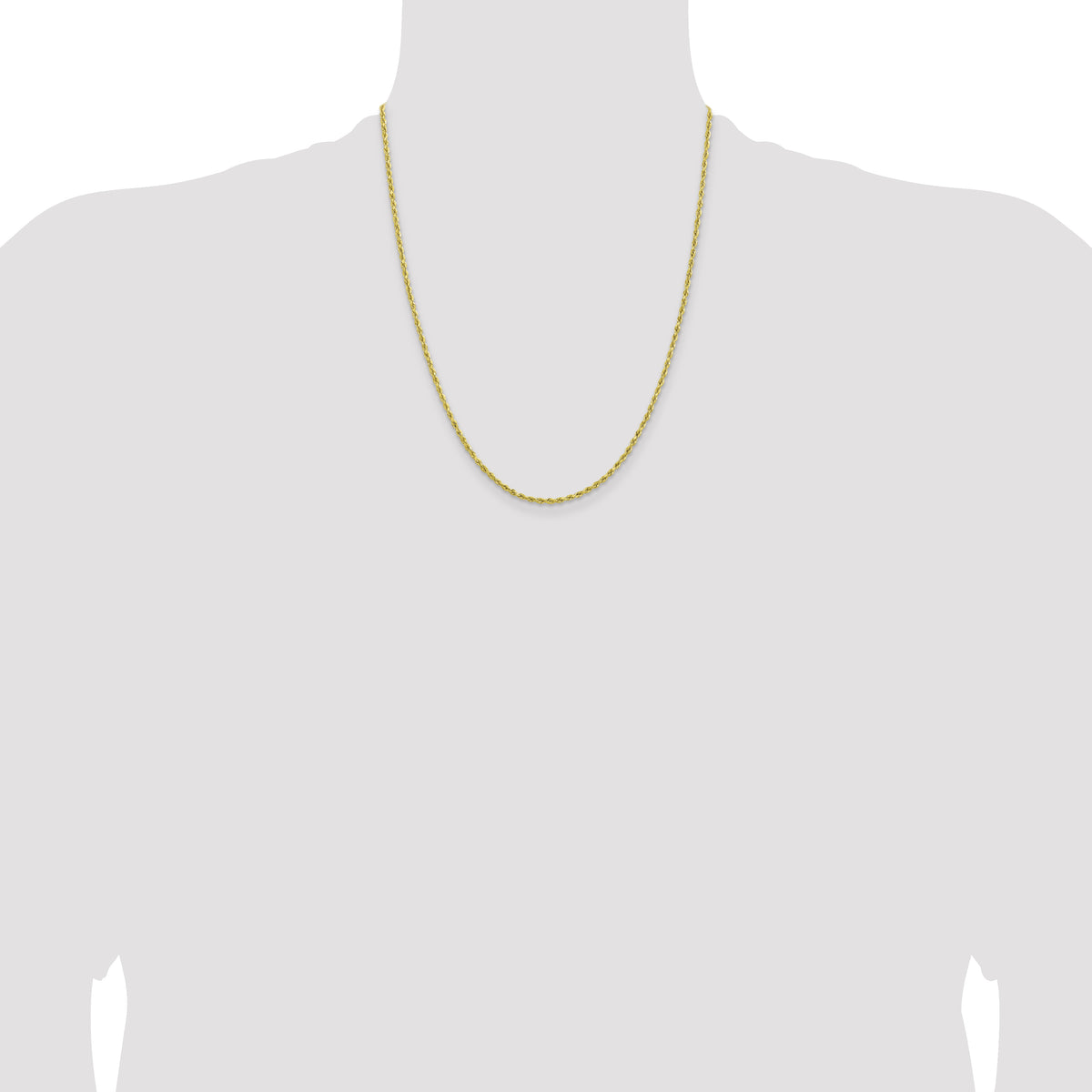 10k 2mm Lightweight D/C Rope Chain - 22 in