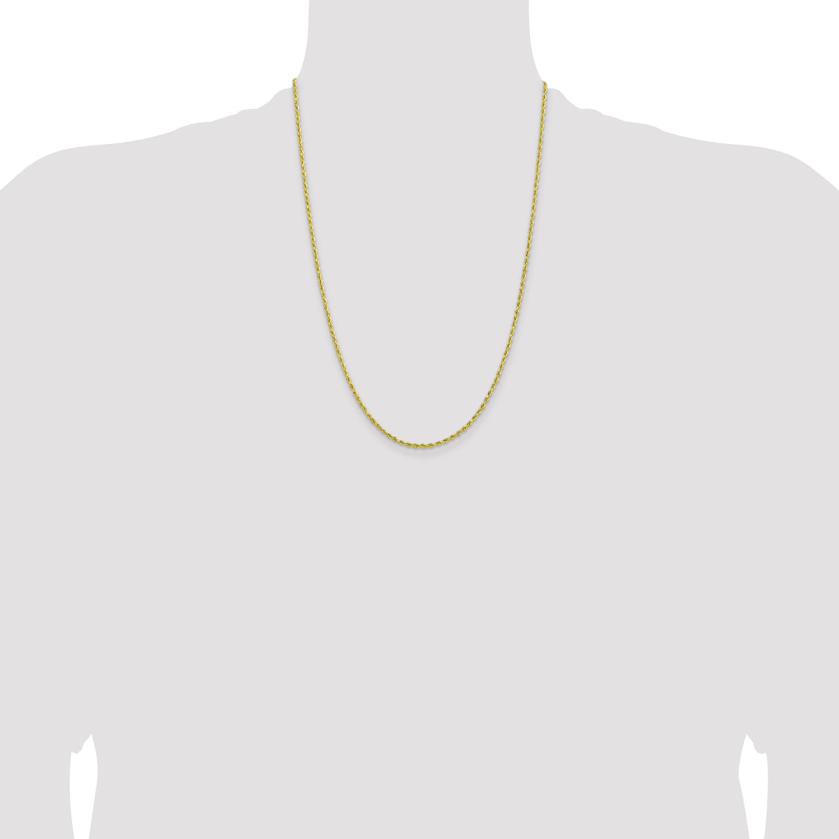 10k 2mm Lightweight D/C Rope Chain - 24 in