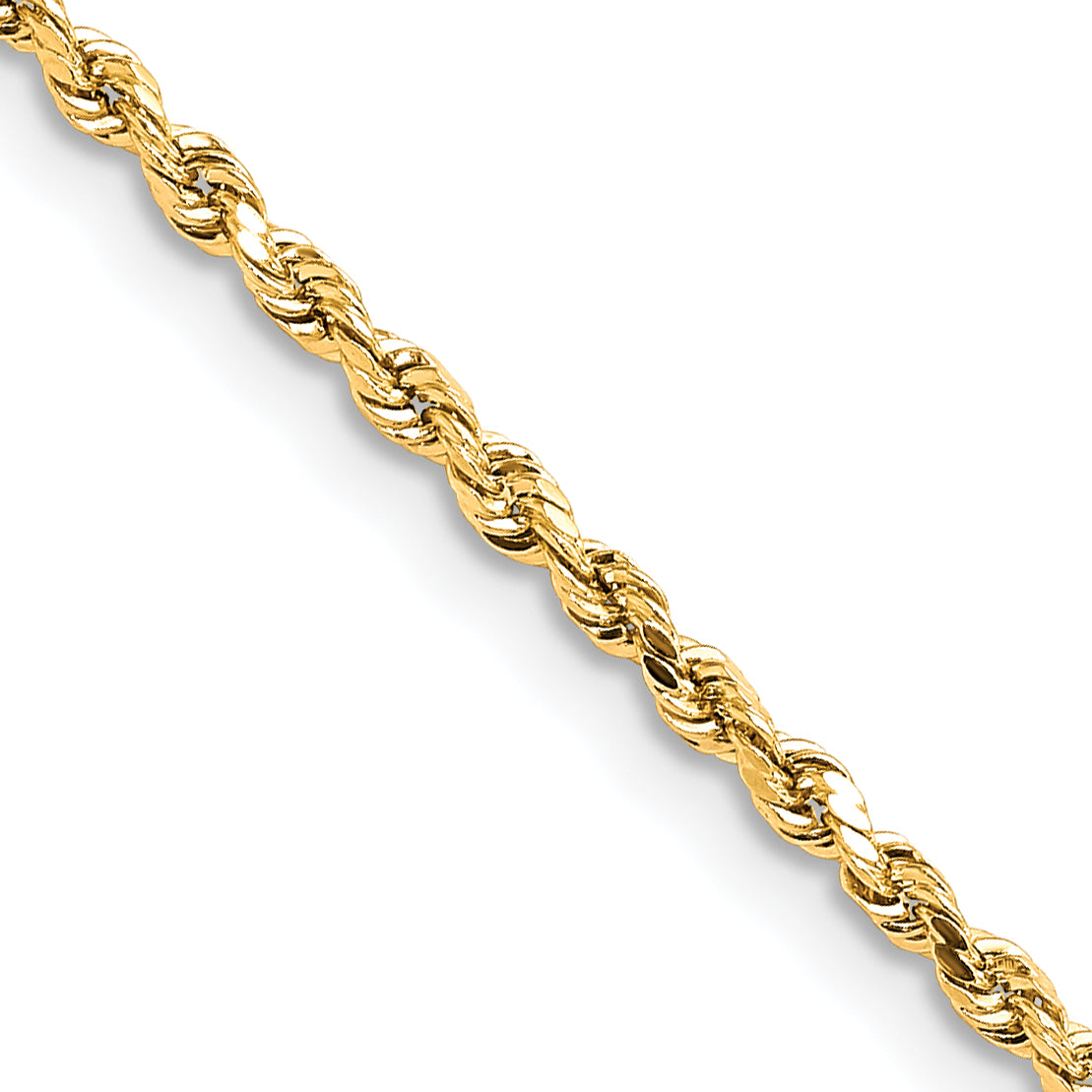10k 2mm Lightweight D/C Rope Chain - 16 in