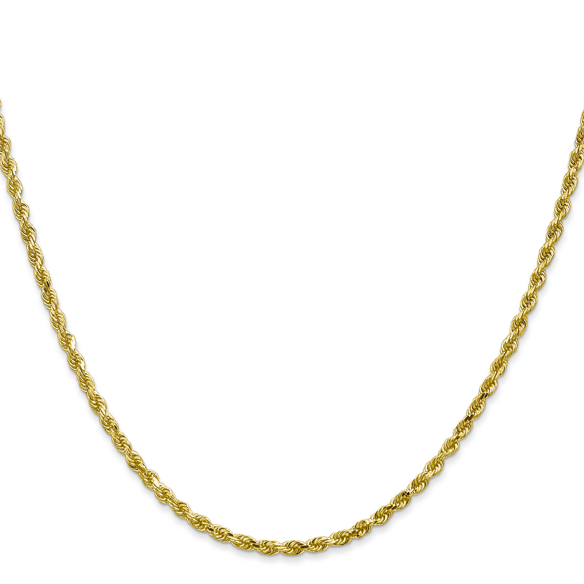 Gold (10K & 14K) Semi-Solid Rope Chain - 10k Yellow Gold / 18 in / 2.5 mm, Standard