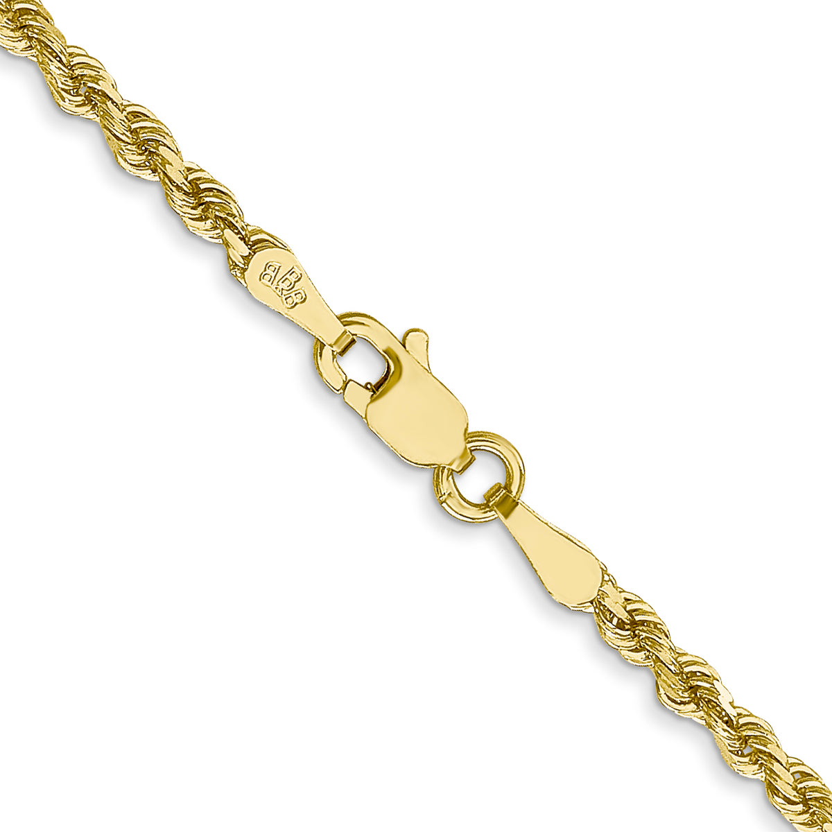 Gold (10K & 14K) Semi-Solid Rope Chain - 10k Yellow Gold / 18 in / 2.5 mm, Standard