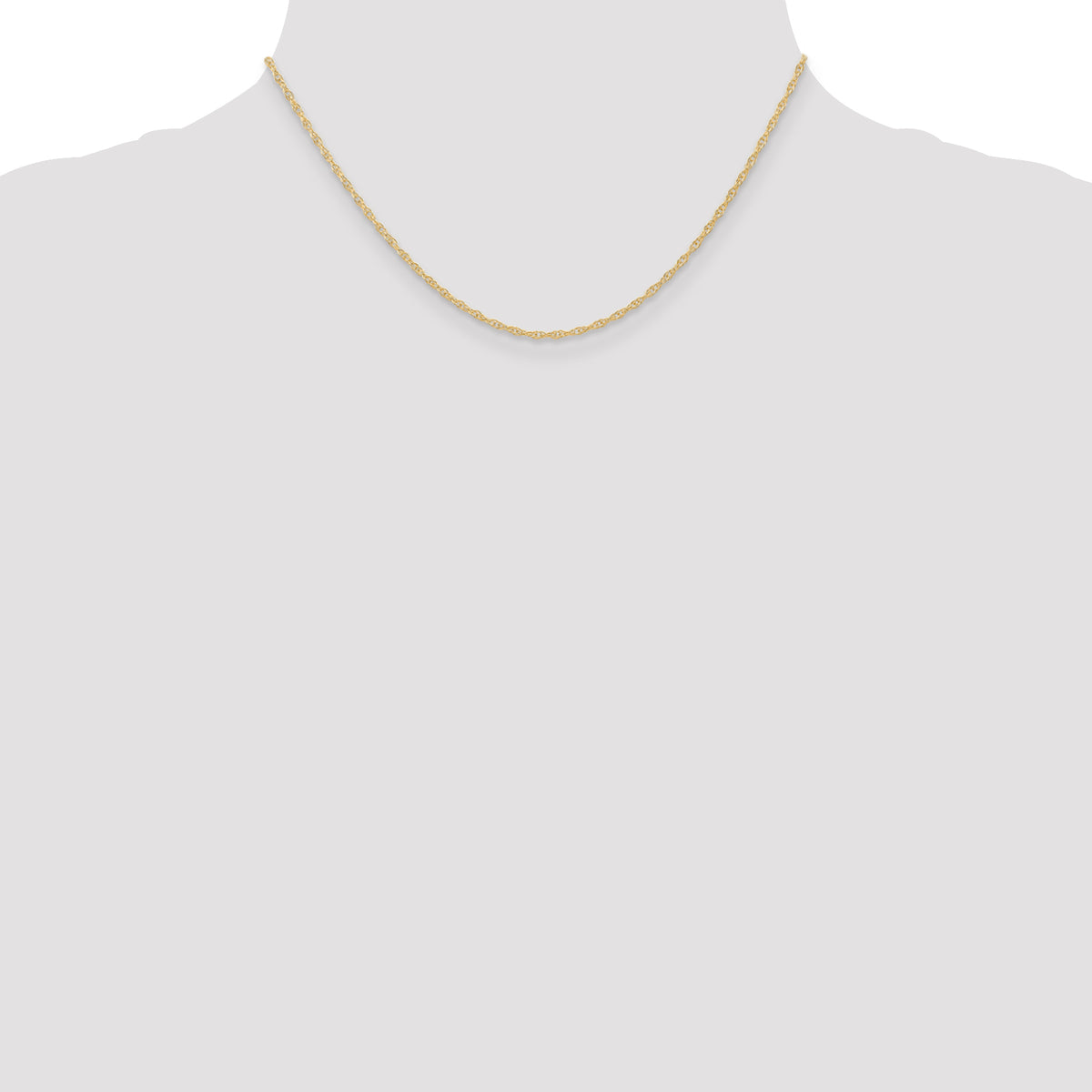 Gold (10K & 14K) Carded Cable Rope Chain - 10k Yellow Gold / 16 in / 1.35 mm