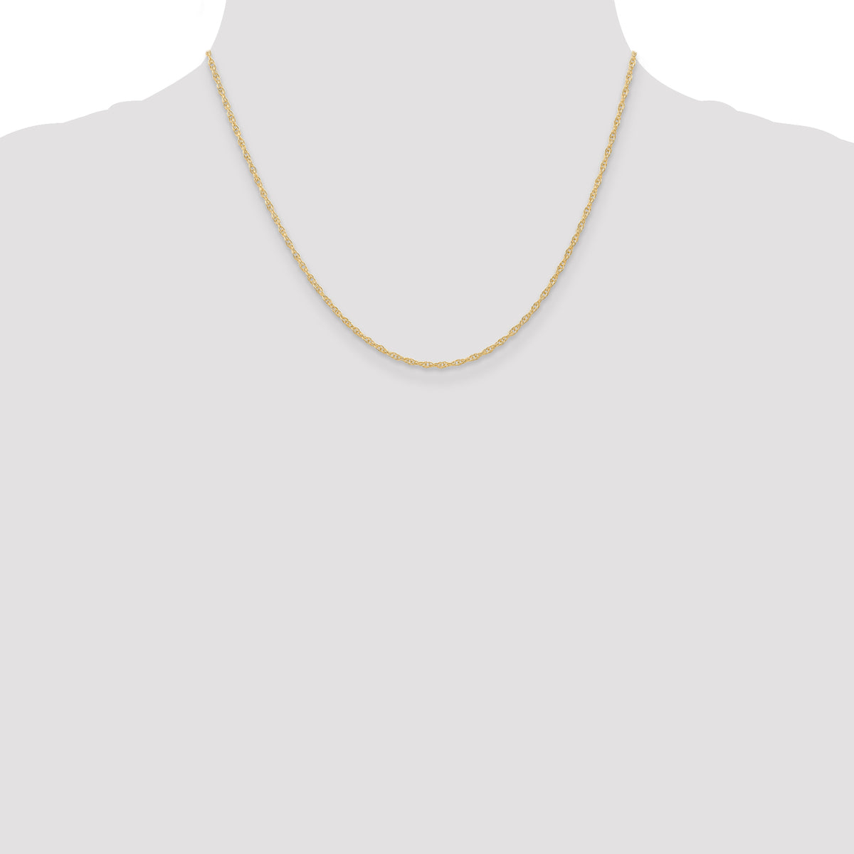 Gold (10K & 14K) Carded Cable Rope Chain - 10k Yellow Gold / 18 in / 1.35 mm