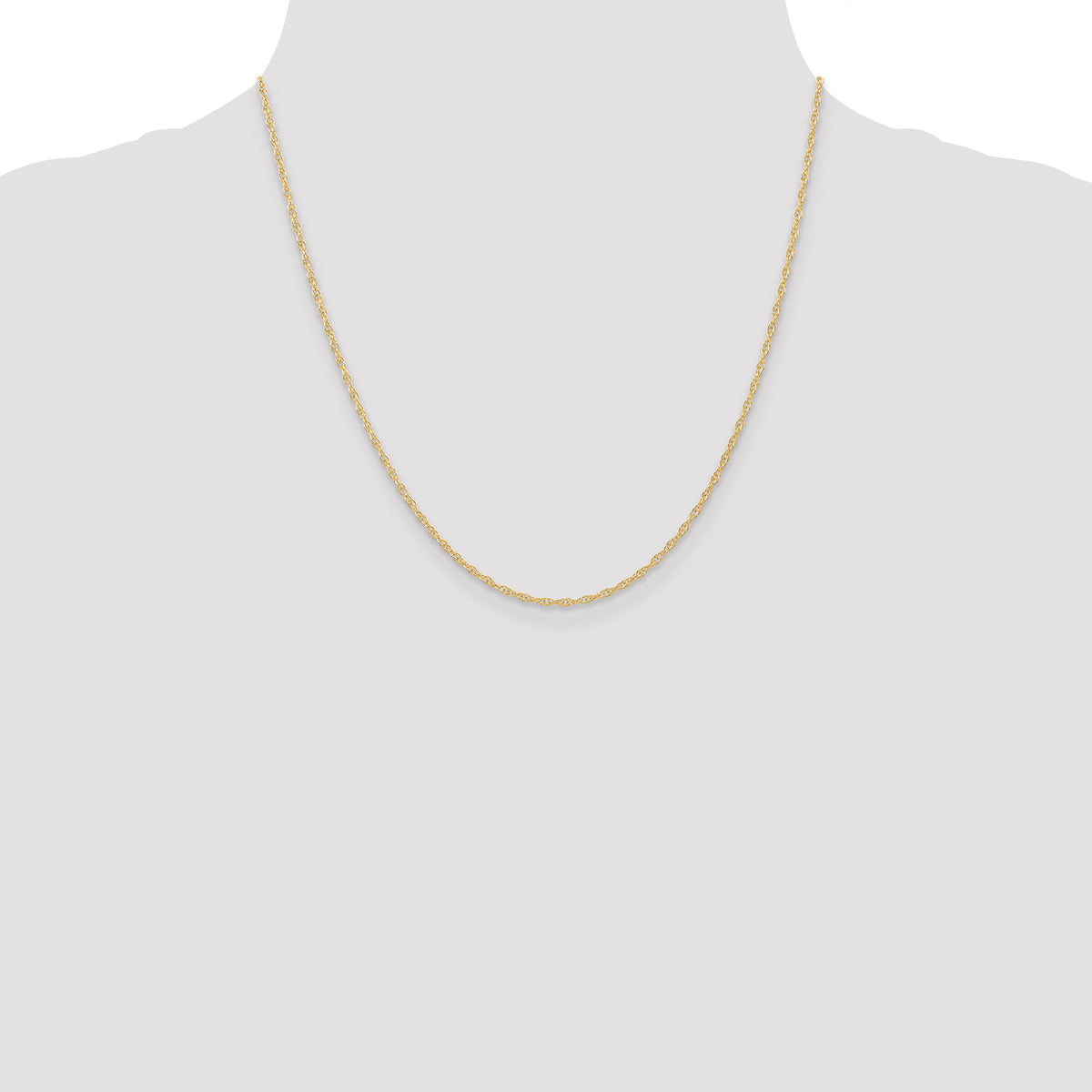 Gold (10K & 14K) Carded Cable Rope Chain - 10k Yellow Gold / 20 in / 1.35 mm