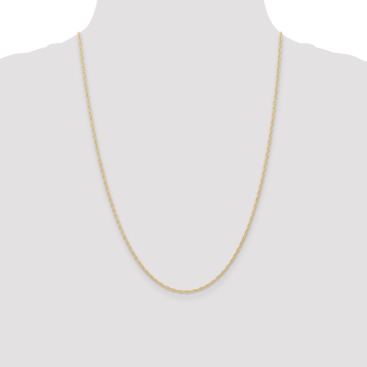 Gold (10K & 14K) Carded Cable Rope Chain - 10k Yellow Gold / 24 in / 1.35 mm