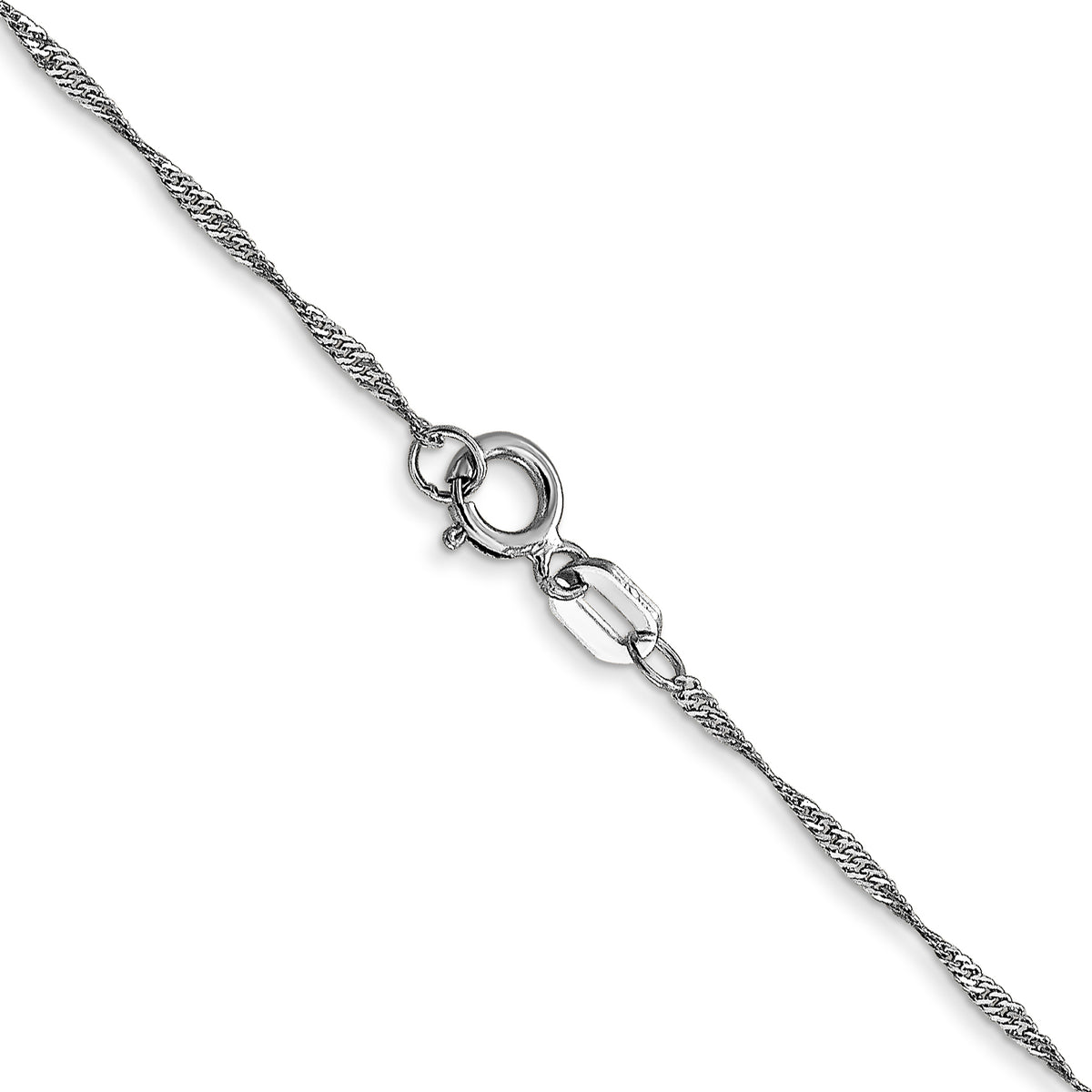 Gold (10K & 14K) Carded Singapore Chain - 10k White Gold / 16 in