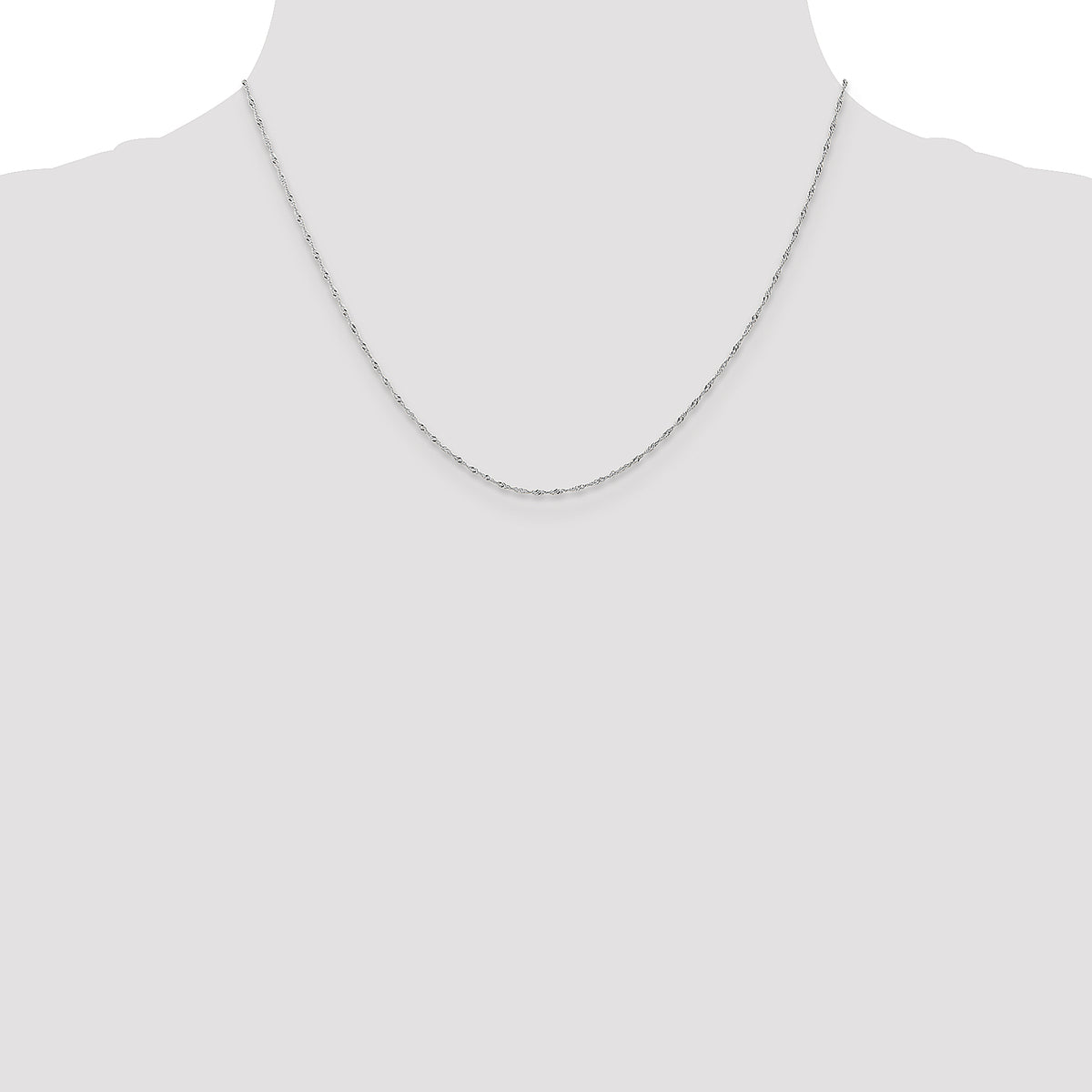Gold (10K & 14K) Carded Singapore Chain - 10k White Gold / 18 in