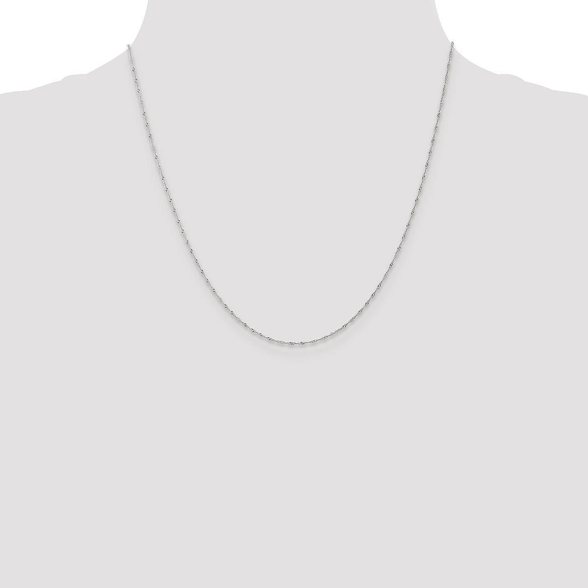 Gold (10K & 14K) Carded Singapore Chain - 10k White Gold / 20 in