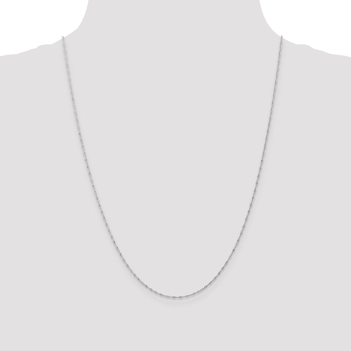 Gold (10K & 14K) Carded Singapore Chain - 10k White Gold / 24 in