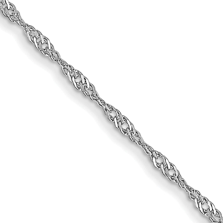 Gold (10K & 14K) Carded Singapore Chain - 10k White Gold / 16 in