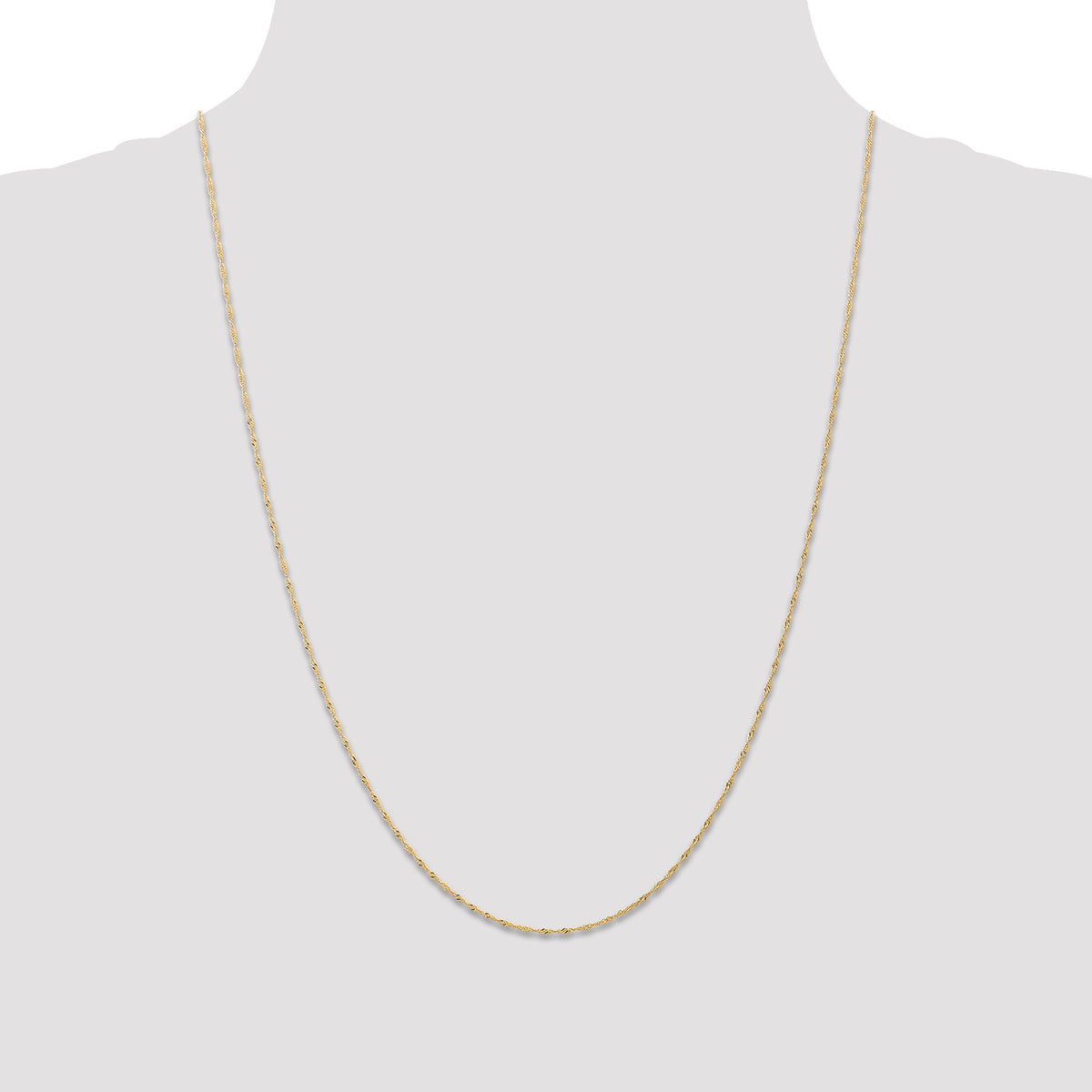 Gold (10K & 14K) Carded Singapore Chain - 10k Yellow Gold / 24 in