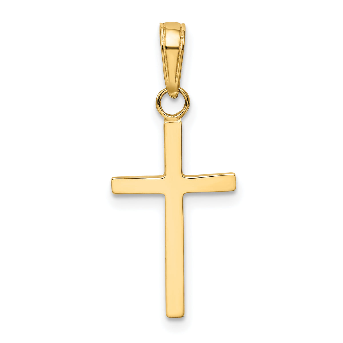 Gold Polished Latin Pendant - 10k Yellow Gold / 12 x 22 mm / 27x12mm