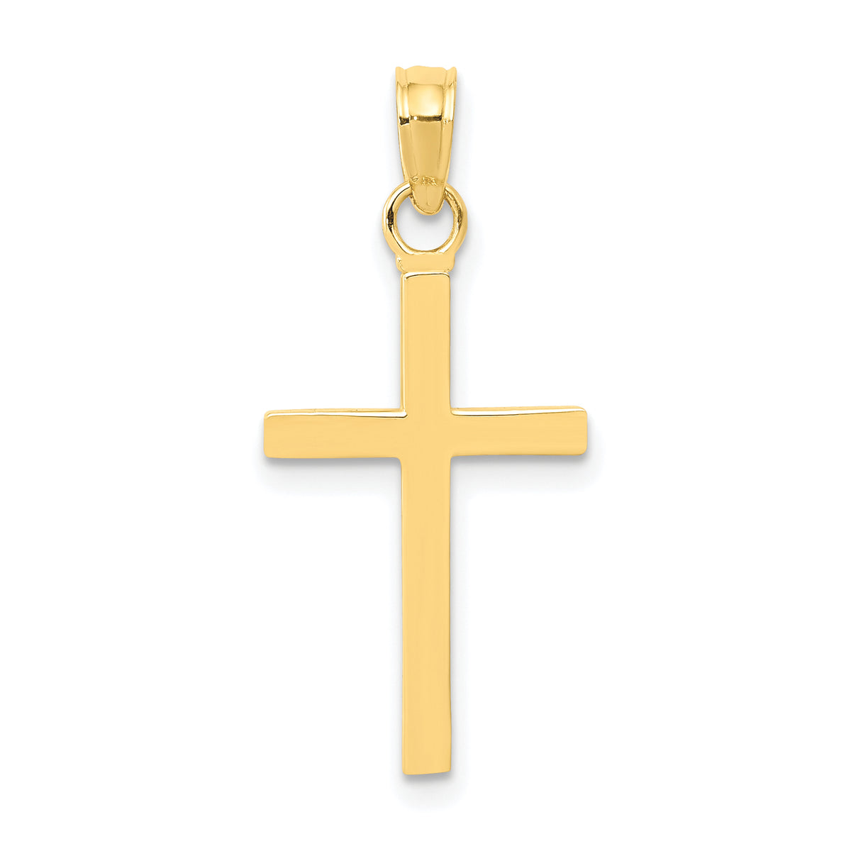 Gold Polished Latin Pendant - 10k Yellow Gold / 12 x 22 mm / 27x12mm