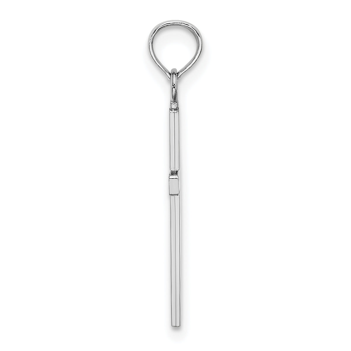 Gold Polished Latin Pendant - 10k White Gold / 12 x 18.7 mm / 23.7x12mm