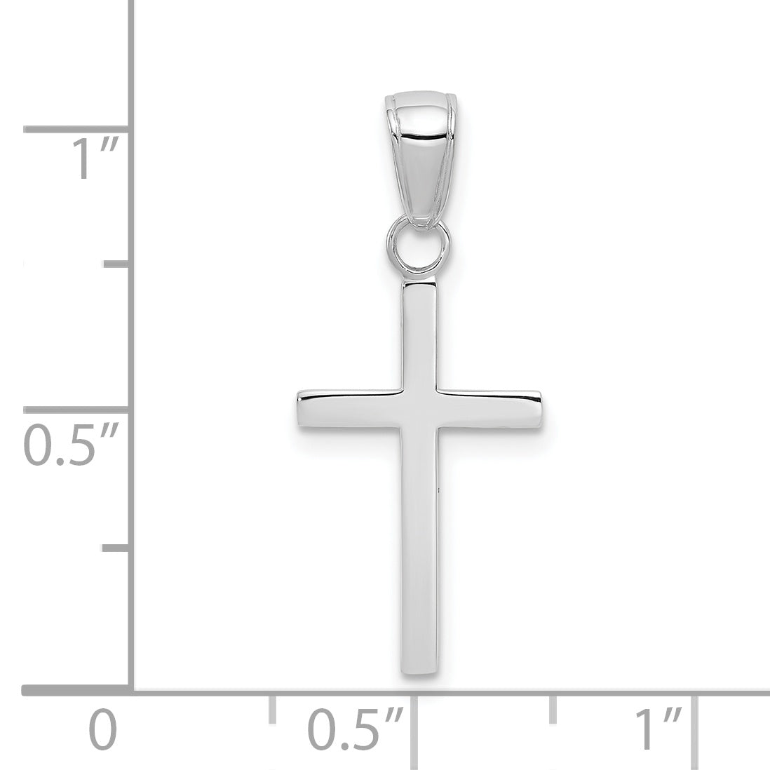 Gold Polished Latin Pendant - 10k White Gold / 12 x 18.7 mm / 23.7x12mm