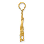 Satin Diamond-cut Eagle Pendant - 10k Yellow Gold