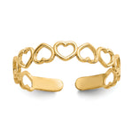 Gold Polished Heart Toe Ring - 10k Yellow Gold