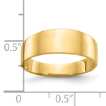 Polished 3-6mm Flat-top Tapered Cigar Band Ring - 10k Yellow Gold