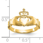 Polished Claddagh Ring - 10k Yellow Gold