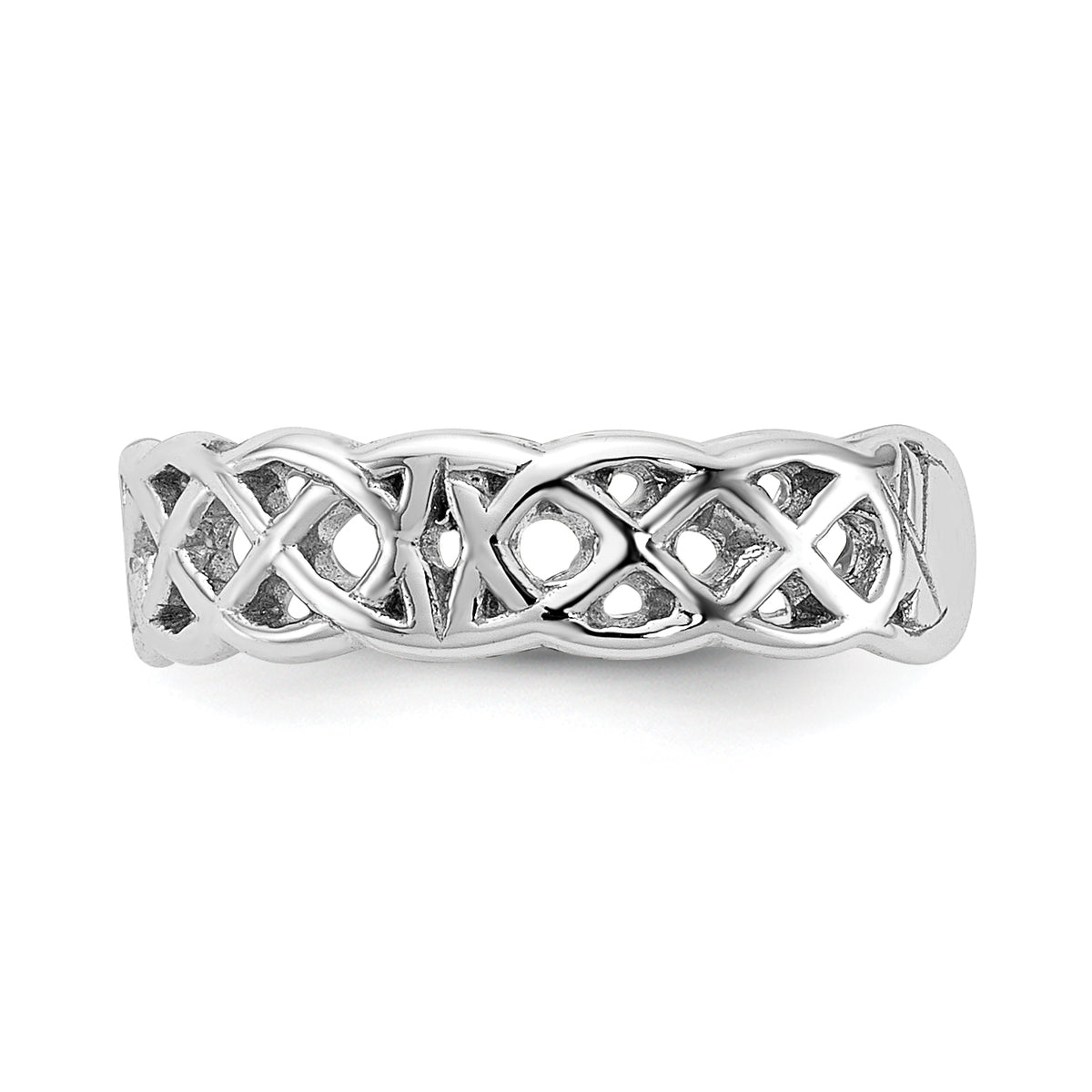 Gold Polished Celtic Toe Ring - 10k White Gold