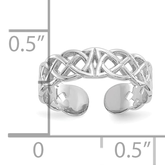 Gold Polished Celtic Toe Ring - 10k White Gold