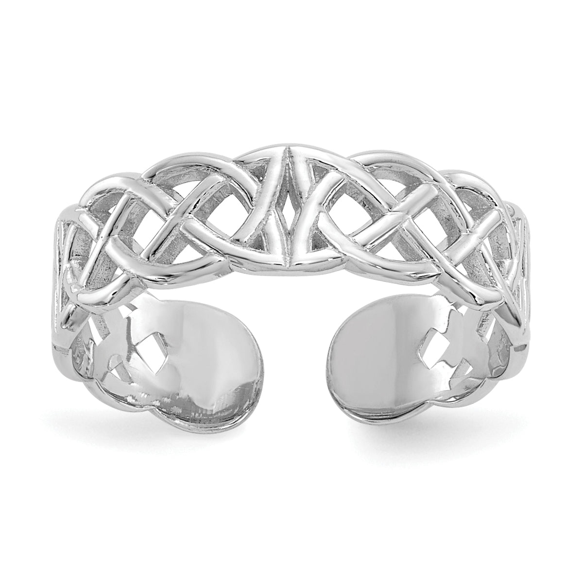 Gold Polished Celtic Toe Ring - 10k White Gold
