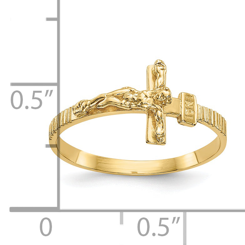Gold Polished Religious Ring - 10k Yellow Gold
