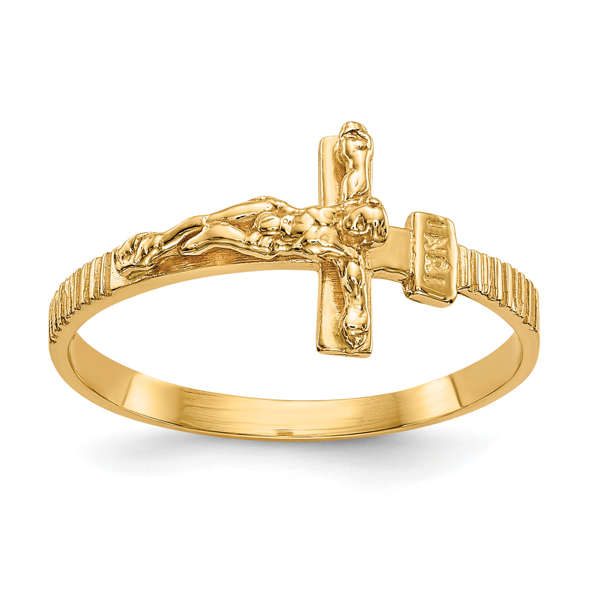 Gold Polished Religious Ring - 10k Yellow Gold