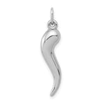 Gold Polished Italian Horn Pendant - 10k White Gold / 7 x 24.5 mm