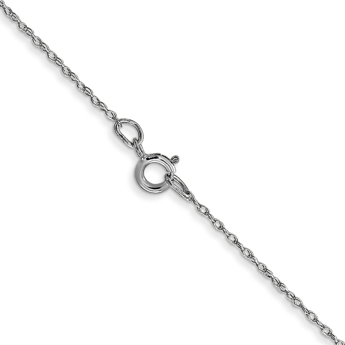 Gold (10K & 14K) Carded Cable Rope Chain - 10k White Gold / 16 in / 0.5 mm